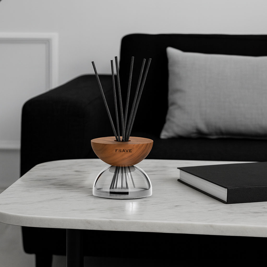 Breath Wood Transparent Glass styled in a home setting