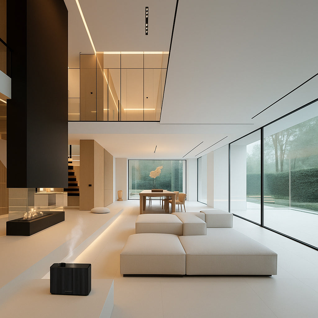 Max HVAC Diffuser in Black styled in a home setting