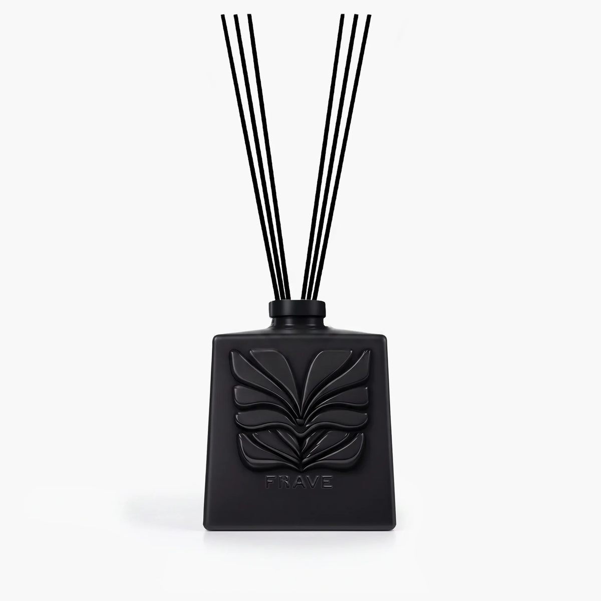 Satin Onyx Midnight Bloom reed diffuser, matte black glass