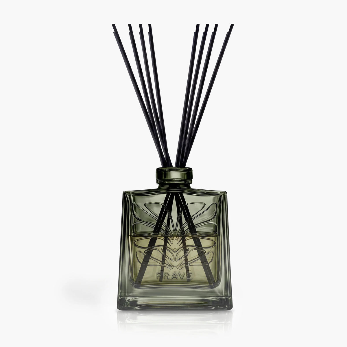Smoked Emerald Midnight Bloom reed diffuser, green glass