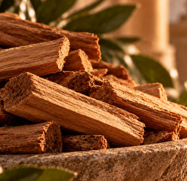 Sandalwood in warm sunlight